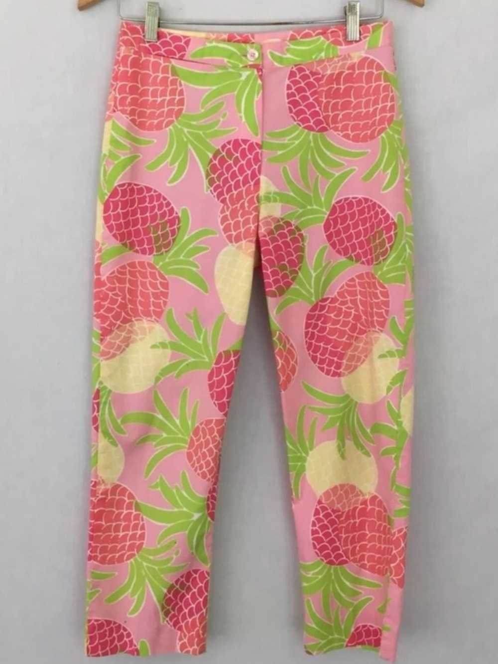 Vintage Lilly Pulitzer Pants Pink Pineapple Print Pants Size 6